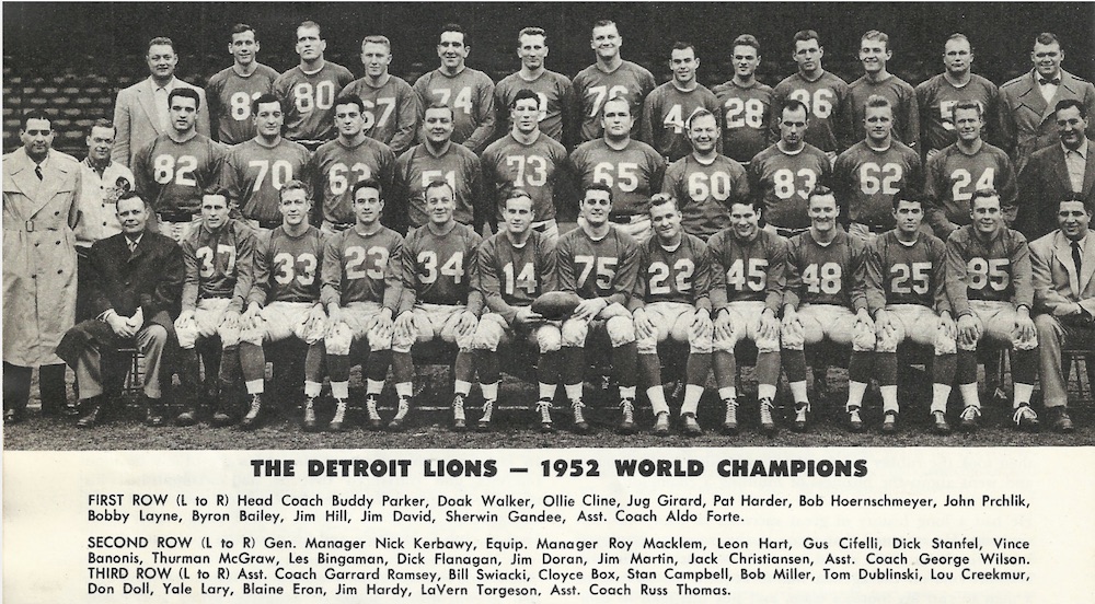 1952 DETROIT LIONS
