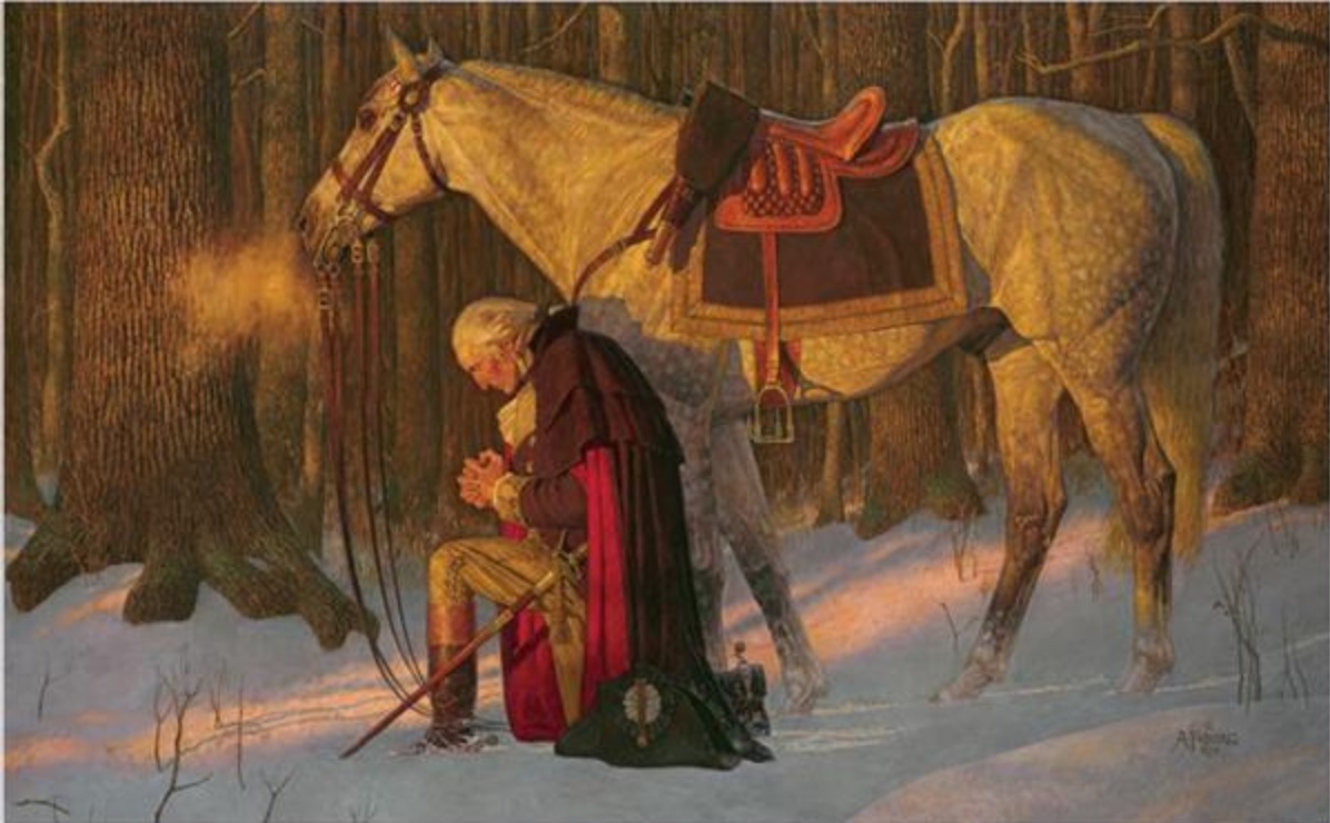 WASHINGTON PRAYING AT VALLEY FORGE